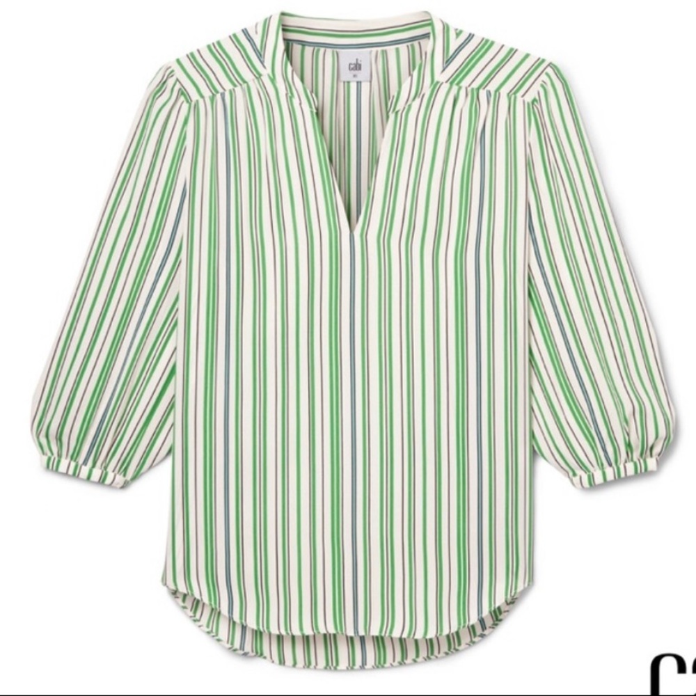 Cabi Spring 21 Awning Stripe Blouse